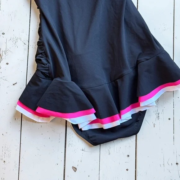 Profile by Gottex Swimdress Size 6 Black Ruched One Piece - Picture 12 of 12